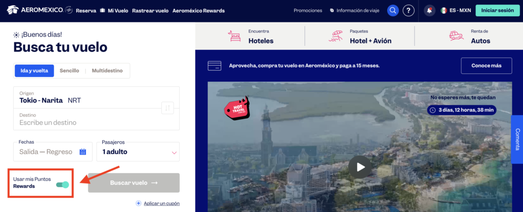 canjear puntos aeroméxico rewards
